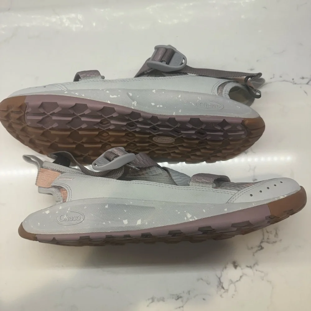 Chaco Odyssey‎ Closed Toe Hiking Sandals Women 10 Gray Purple Trail Water Shoes